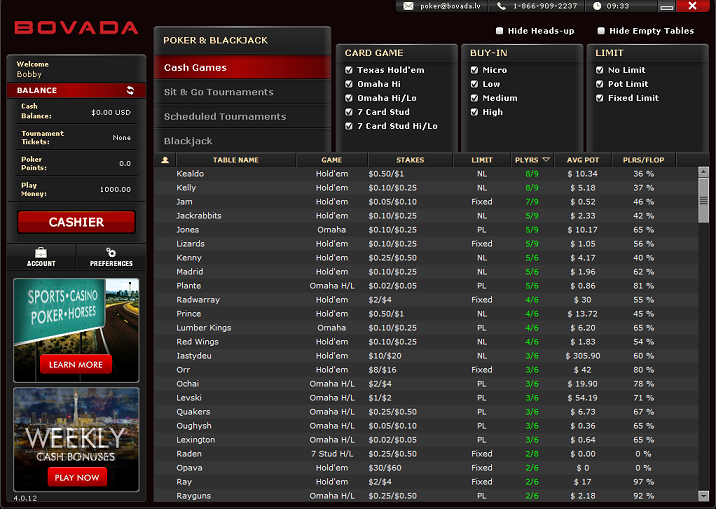 Bovada Lobby