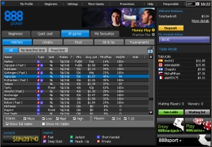 888Poker Lobby